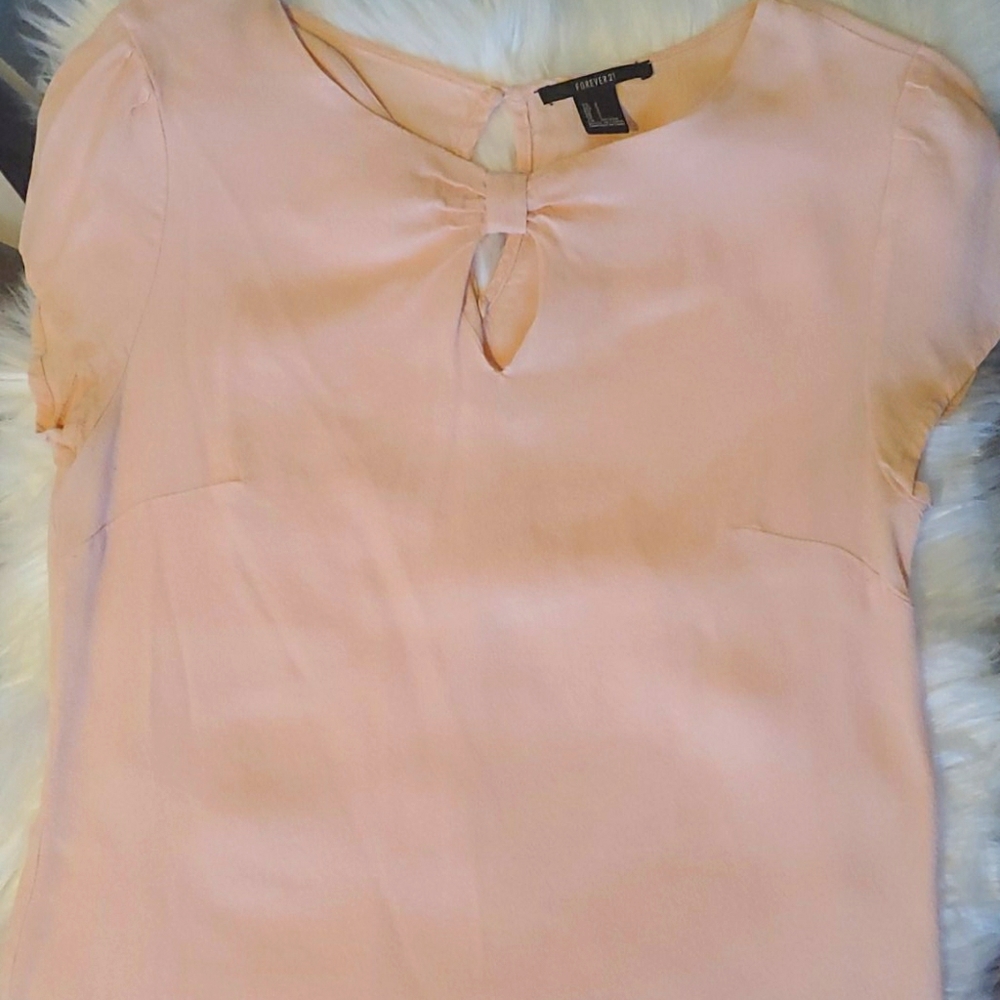 Light pink peekaboo blouse